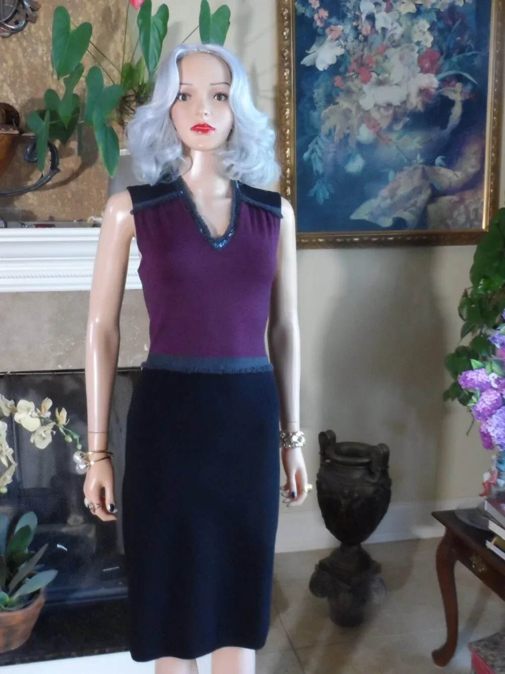 Tory Burch Merino Wool Knit Dress & Cardigan Set Size S